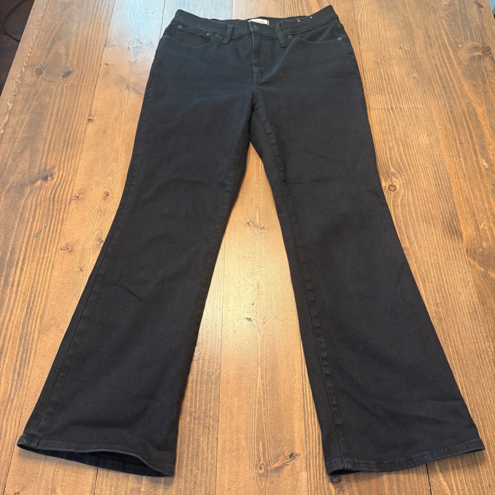 Madewell Mid Rise Kick Out Jeans Black Womens Size 31 Tall Classic